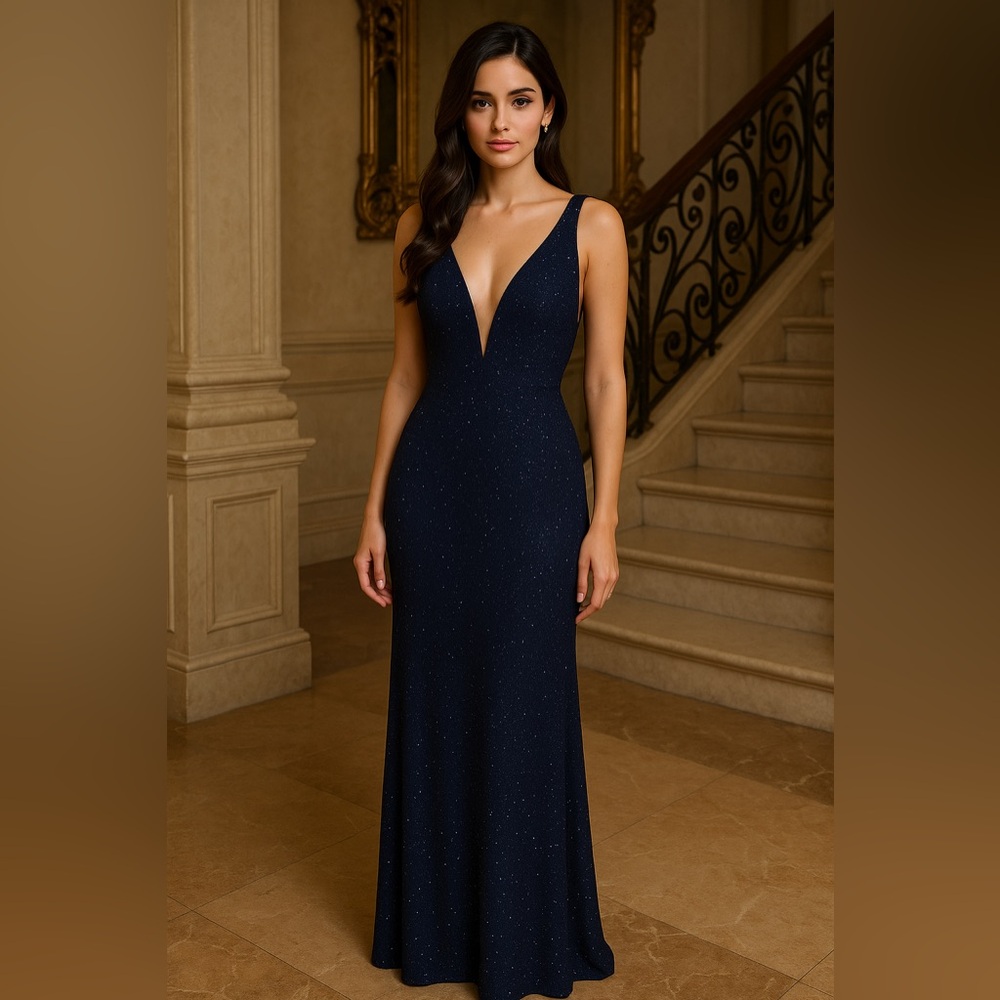 Cinderella Navy Blue Maxi Dress
